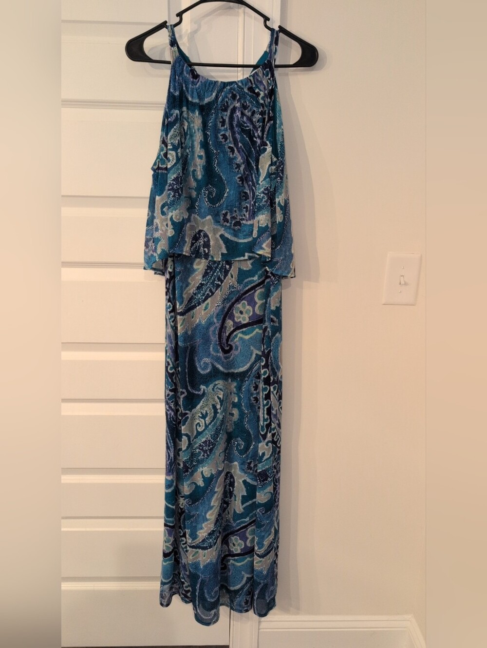 Chico's Blue Paisley Layered Maxi Dress
